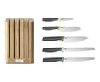 Joseph Joseph 5 Pc Premium Elevate Bamboo Knife Block - Japanese Steel 3