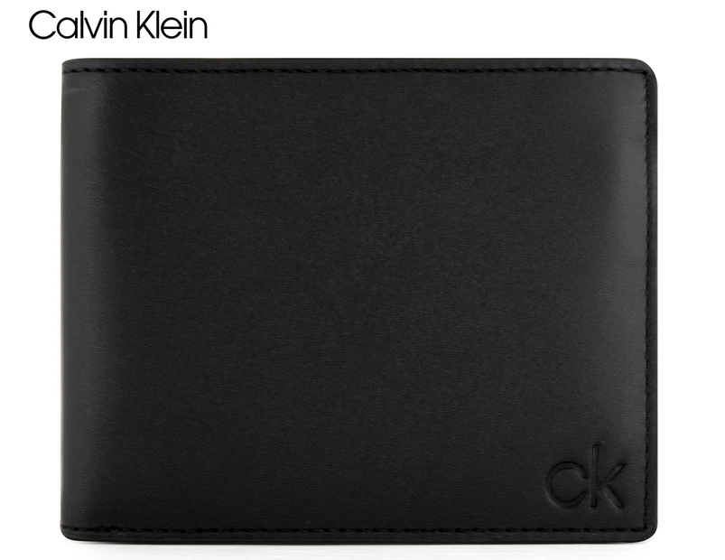 Calvin Klein Passcase Bifold Leather Wallet - Black