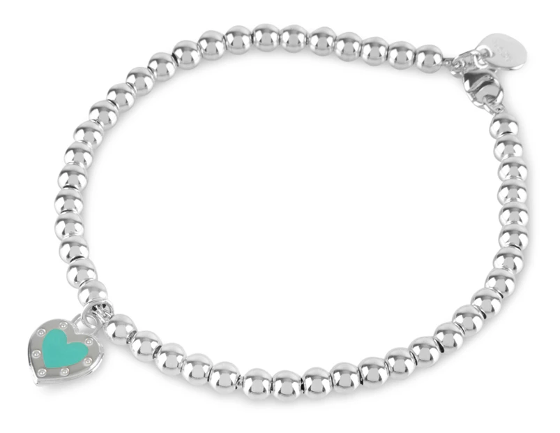 Tiffany & Co. Return To Love Heart Tag Bead Bracelet - Silver/Blue