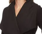 All About Eve Women's Lacey Wrap Waterfall Collar Jacket - Black