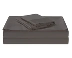 Luxury Cotton Rich 1500TC Sheet Sets Fitted, Flat Sheet & 1/2 Pillowcase(s) - Charcoal