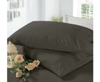 Luxury Cotton Rich 1500TC Sheet Sets Fitted, Flat Sheet & 1/2 Pillowcase(s) - Charcoal