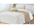 Luxury Cotton Rich 1500TC Sheet Sets Fitted, Flat Sheet & 1/2 Pillowcase(s) - White