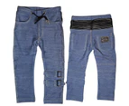Mischief and Co. The M-502 - Ultra Soft Straps Denim Pants - Blue