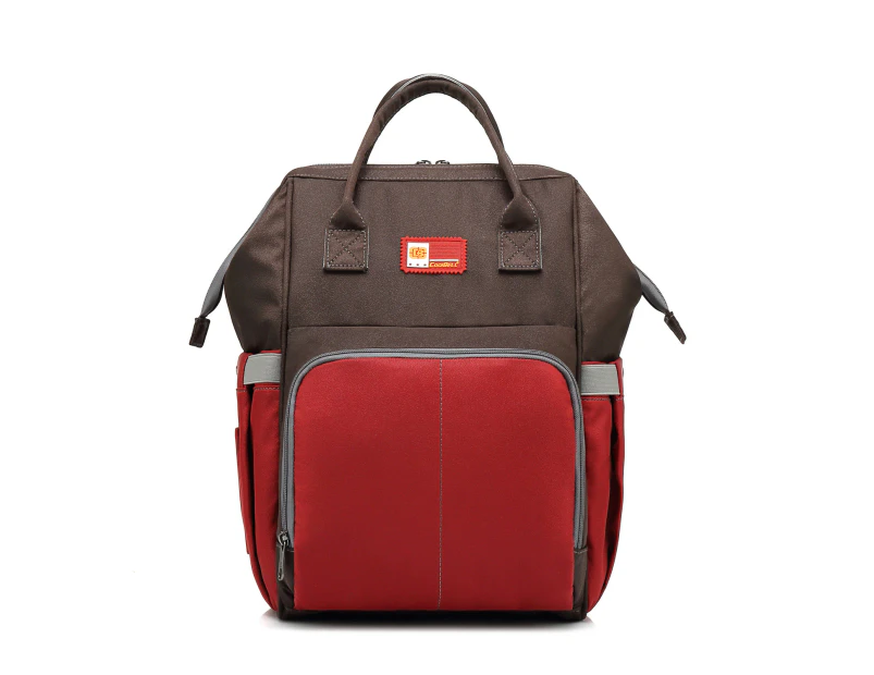 CoolBELL Unisex Multi-Purpose Diaper Bag Backpack-Coffee Red