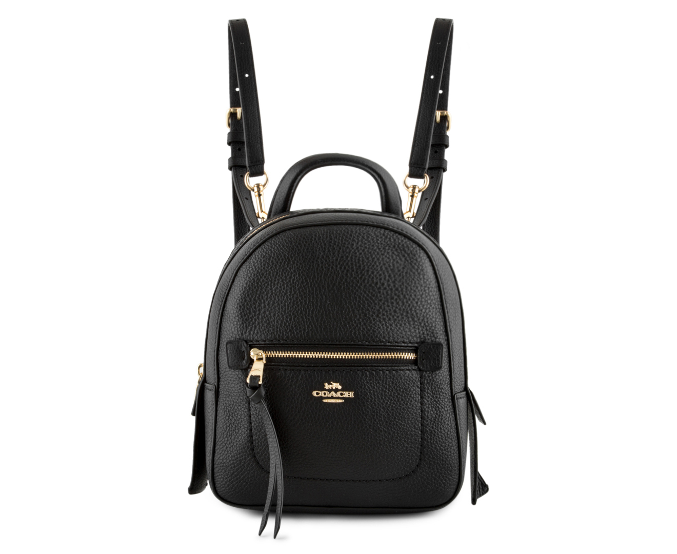 Coach Pebble Leather Andi Backpack & Crossbody - Black 