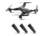 VISUO XS809S 2.0MP HD Wide Angle Camera Foldable 20mins Flight Time SHARKS Drone Wifi FPV RC Quadcopter Helicopter RTF + Three Batteries