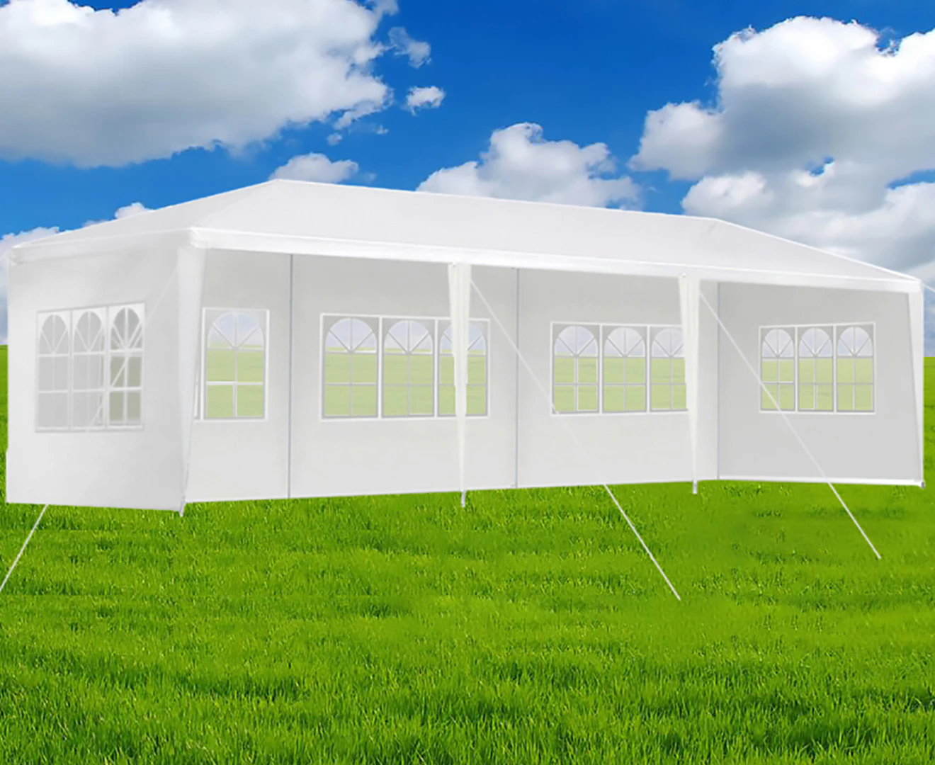 Lenoxx 9x3m Marquee 5-Wall Gazebo - White