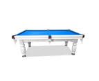 Mace 7FT White Frame Blue Felt Slate Billiard Pool Table with Full Accessories Package