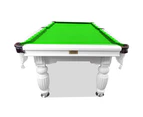7ft Luxury Green Felt White Frame Slate Solid Timber Billiards/pool Table