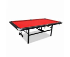 7FT Foldable Pool Table Red Felt Billiard Table Free Accessory for Small Room