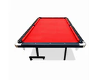 7FT Foldable Pool Table Red Felt Billiard Table Free Accessory for Small Room