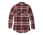 Brave Soul Womens/Ladies Charles Long Sleeve Multi Check Flannel Shirt (Navy Combo) - RW5304