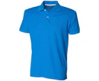 Skinni Fit Mens Thick And Thin Slub Polo Shirt (Blue) - RW1402