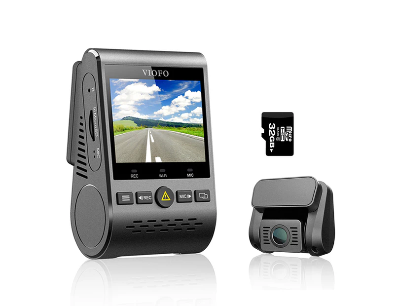 Viofo A129 Duo Dual Channel Capacitor 140° Wifi GPS DVR Recorder & 32GB Card Vehicle Dash Cam Video Recorder