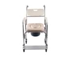 WACWAGNER Aluminum Mobile Shower Toilet Bathroom Commode Chair Waterproof Rustproof 1