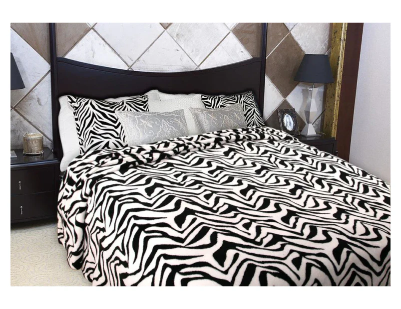 Luxury Printed Faux Fur Quilt Doona Duvet Cover Set White Tiger Double , Queen Size Bed