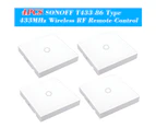 SONOFF 4PCS T433 86 Type Wall Touch Panel Sticky 433MHz Wireless RF Remote Control Transmitter Automation Modules 1 Gang - White