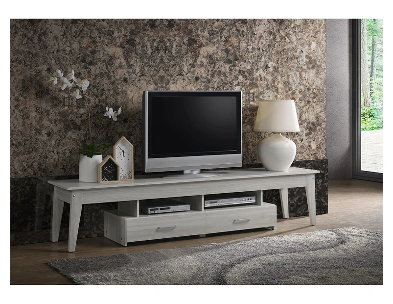 Eliving Scandinavian TV Stand 200cm Entertainment Unit Cabinet in White Oak