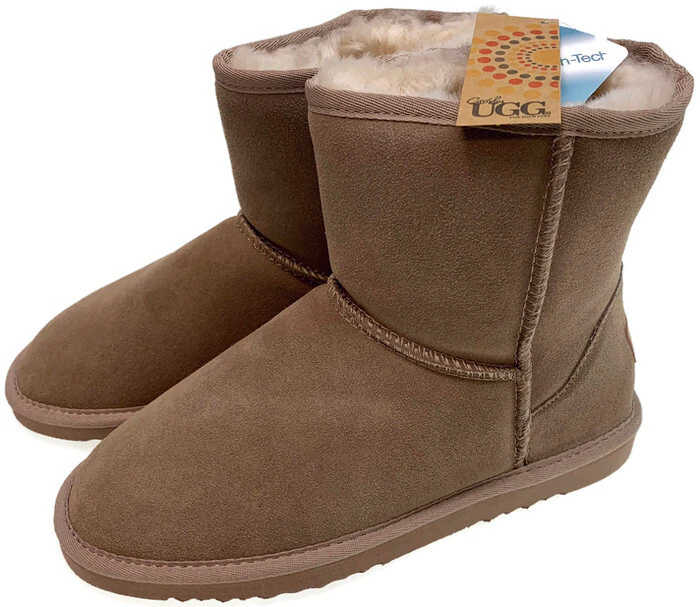 Grosby Women's Jillaroo UGG Sheepskin Suede Leather Boots - Mushroom