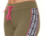 Juicy Couture Sport Women's Mid Rise Tights / Leggings - Dusty Olive