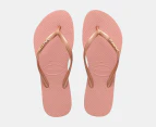 Havaianas Unisex Slim Metallic Thongs - Nude/Rose