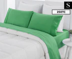 Dreamaker Easy Care Plain Dyed Single Bed Sheet Set - Green
