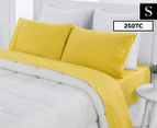 Dreamaker Easy Care Plain Dyed Single Bed Sheet Set - Gold