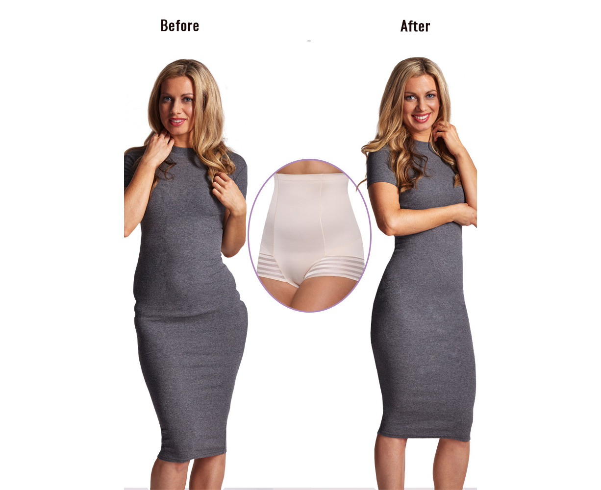 LaSculpte Women's Tummy Control Seamless High Waist No Show Microfiber  Invisible Shapewear Brief - Nude