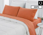 Dreamaker Easy Care Plain Dyed Queen Bed Sheet Set - Orange