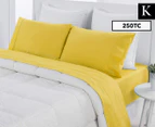 Dreamaker Easy Care Plain Dyed King Bed Sheet Set - Gold