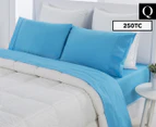 Dreamaker Easy Care Plain Dyed Queen Bed Sheet Set - Teal
