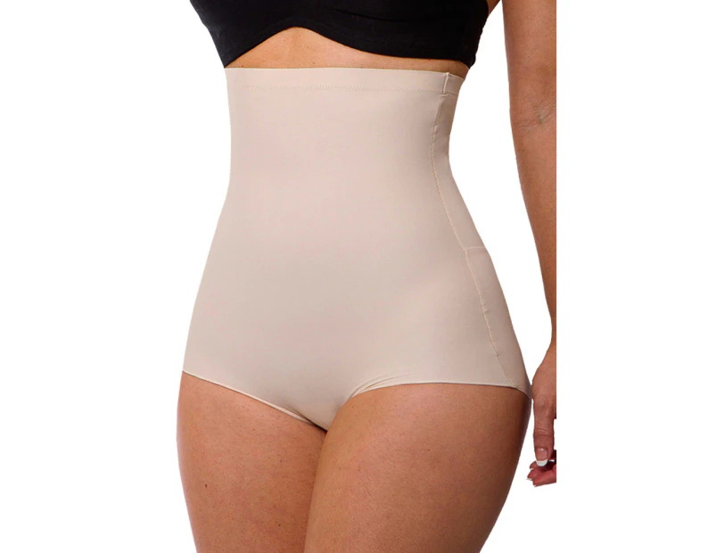 LaSculpte Women's Tummy Control Seamless High Waist No Show Microfiber Invisible  Shapewear Brief - Nude