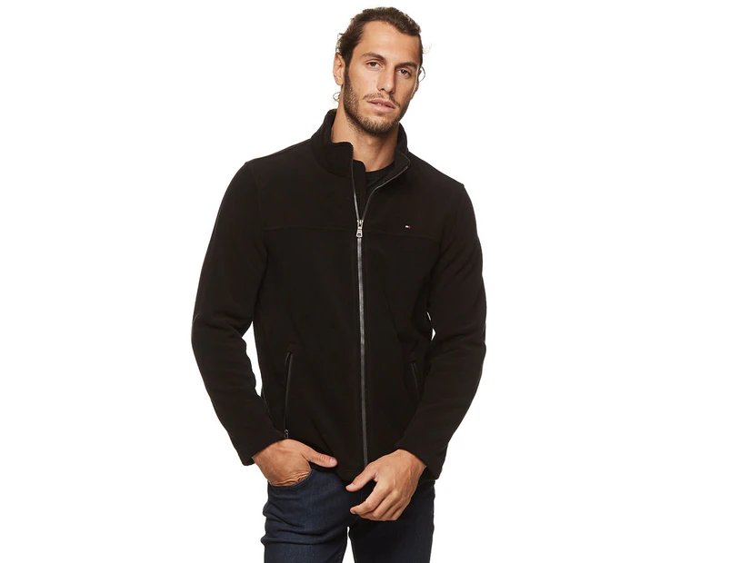 Tommy HIlfiger Men's Zip Front Polar Fleece Jacket - Black