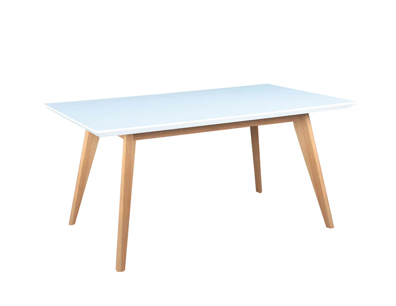 Dining Table - Canningvale Forte - Carrara White Top / Light Wood Legs