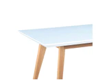 Dining Table - Canningvale Forte - Carrara White Top / Light Wood Legs