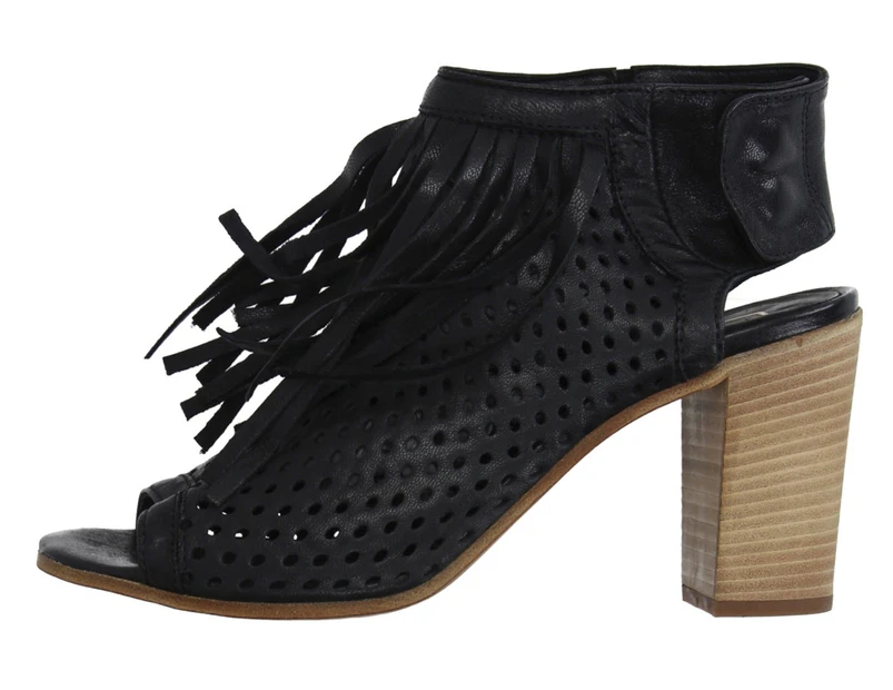 Lemaré Women's Fringe Heeled Sandal - Black