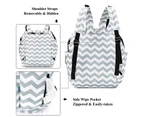 BRINCH MultiFunctional Baby Diaper Bag-Grey wave