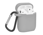 For Apple Airpods 1 & 2 Shockproof Silicon slim Skin Charging case Rubber Cover - Grey