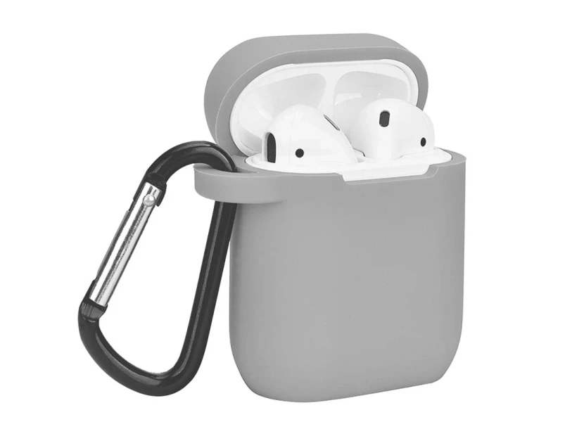 For Apple Airpods 1 & 2 Shockproof Silicon slim Skin Charging case Rubber Cover - Grey