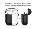For Apple Airpods 1 & 2 Shockproof Silicon slim Skin Charging case Rubber Cover - Black