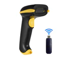 Aibecy 2-in-1 433M Wireless Barcode Scanner & USB Wired - Yellow