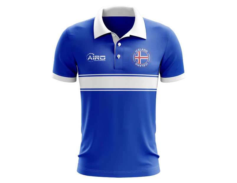Iceland Concept Stripe Polo Shirt (Blue) - Kids