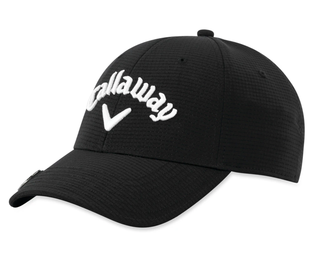 Callaway Stitch Magnet Ball Marker Cap - Black -  Mens Polyester