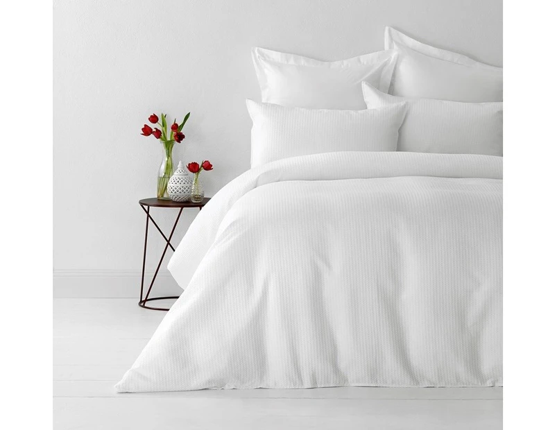 In2Linen Waffle Weave Pure Cotton Quilt Cover Set I White