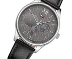 Tommy Hilfiger Men's 44mm Damon Leather Watch - Grey/Black