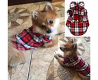 Legendog Dog Clothes Plaid Lapel Cotton Button Pet Shirt Tops Coat-Red