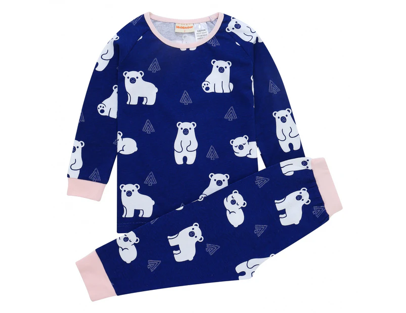 MeMaster - Junior Girls Polar Bear Pyjama Set - Multi-colored - Multi