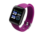 Catzon 116Plus Fitness Tracker HR Heart Rate Monitor Waterproof Smart Fitness Band Step Counter Calorie Pedometer-Purple
