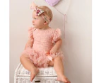 Designer Kidz - Libby Lace Baby Romper - Tea Rose